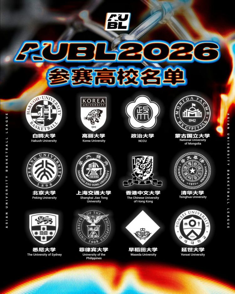 亚洲大学篮球最强力量再次集结杭州 AUBL公布2026冠军赛参赛阵容  第2张