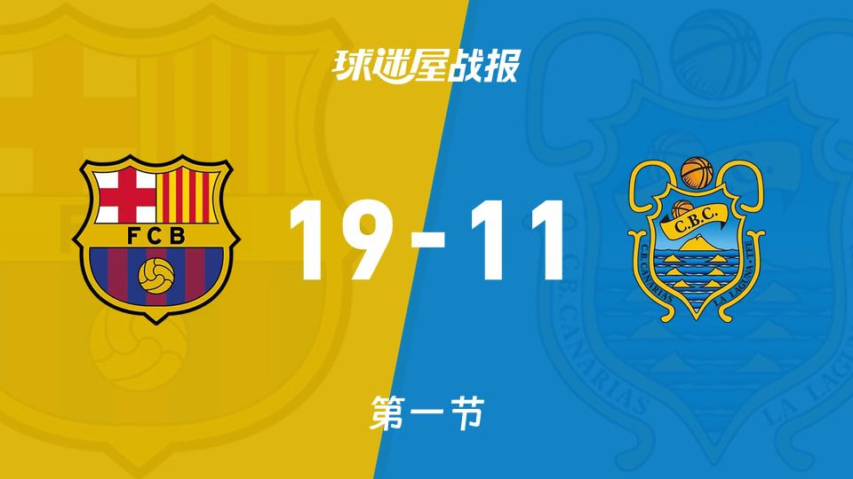 巴塞罗那vs特内里费：首节结束，巴塞罗那19-11特内里费  第1张