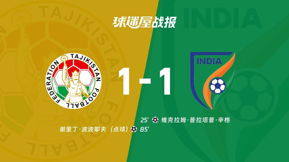 国际友谊六月】塔吉克斯坦vs印度比赛结果：塔吉克斯坦(1-1)印度比分战报(2026年06月09日  第1张