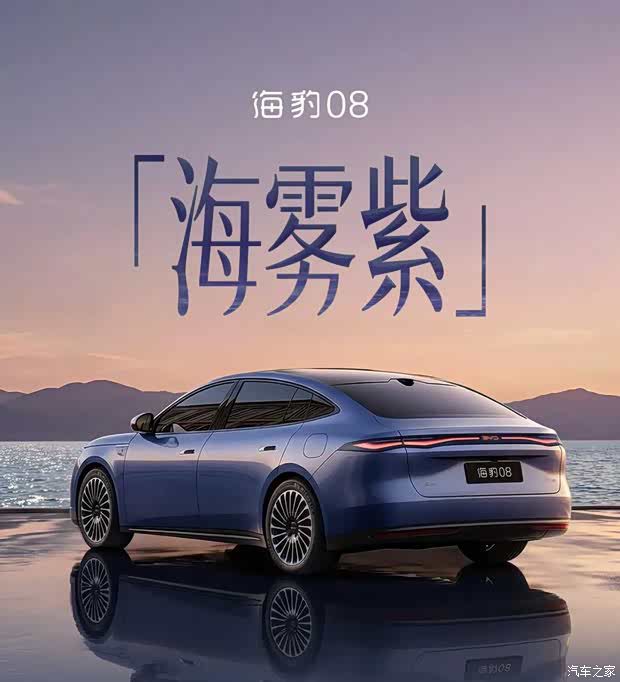 二季度上市/800V高压平台打造 比亚迪海豹08海雾紫配色官图  第1张