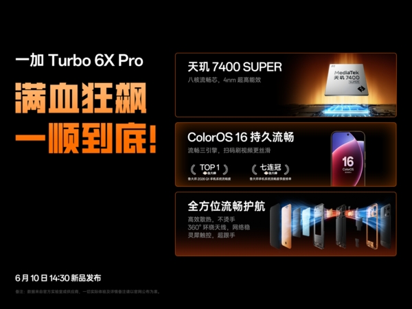 一加Turbo 6X系列明日开售：1699元起，满级防水与金属美学成亮点  第7张