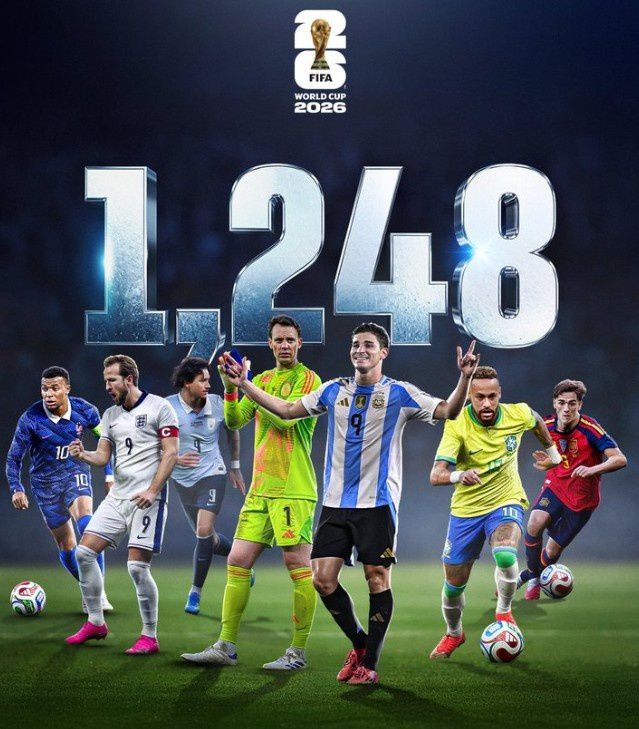 大扩军！FIFA海报晒本届世界杯参赛球员数：1248人创历史新高  第1张