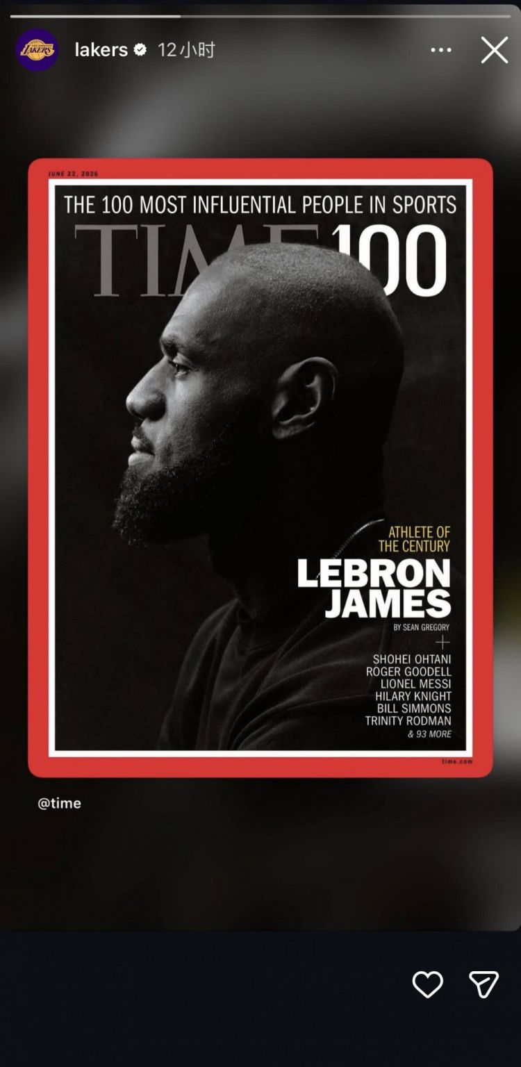 时代》周刊首推年度体育影响力榜单 詹姆斯荣膺封面人物  第1张