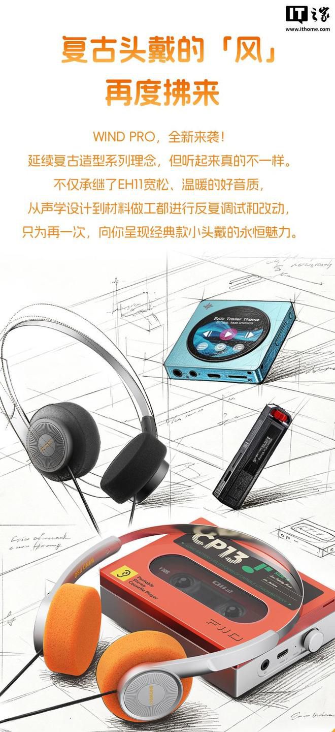 飞傲雪漫天WIND PRO复古头戴式耳机6月12日开售 定价109元  第2张