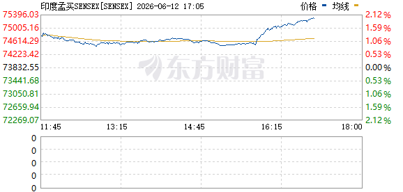 印度Sensex指数上升2%至75,312.01点  第1张