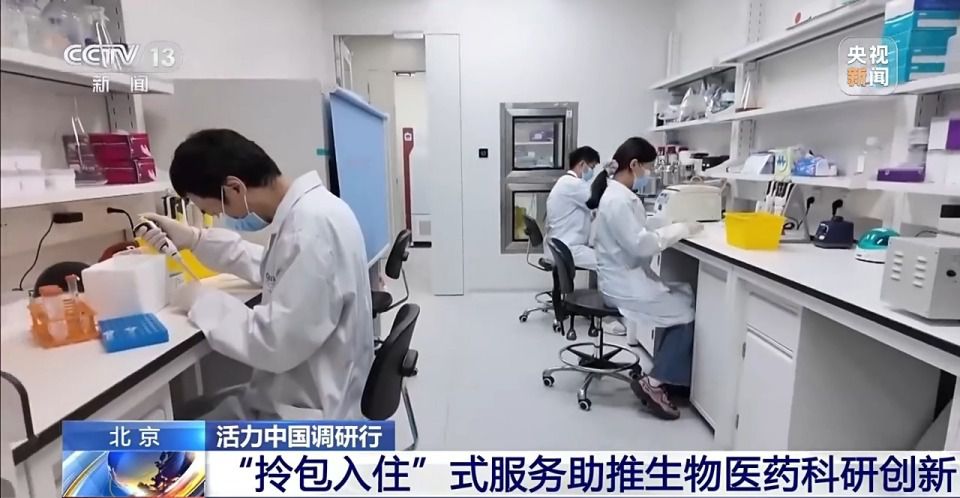 研究人员在北京中关村生命科学园共享实验室运用AI与自动化平台筛选药物先导分子