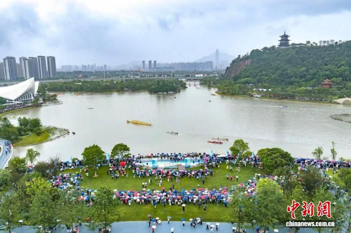 温州近50支龙舟队伍于仙湖水域竞渡
