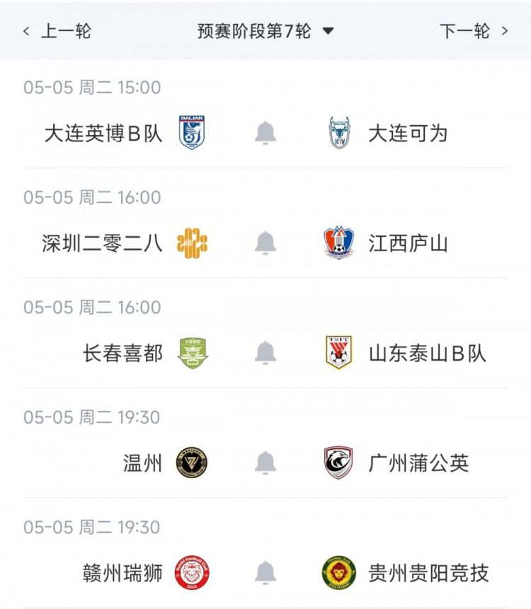 中乙第7轮战罢：上海海港B队北区领跑，南区四队同分待明日  第3张