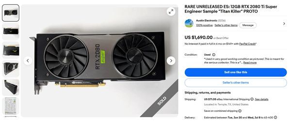 GeForce RTX 2080 Ti SUPER工程样卡现身 搭载4608 CUDA核心
