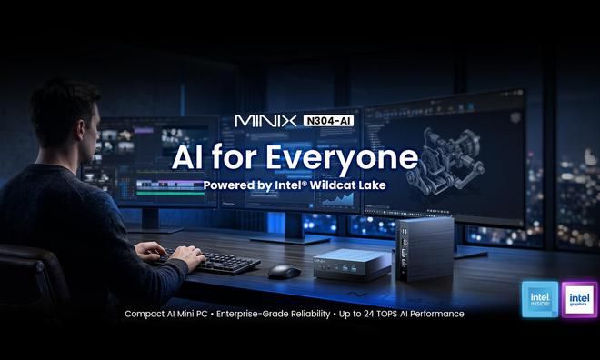 MINIX推出入门AI迷你主机N304-AI 搭载英特尔Wildcat Lake处理器提供15 TOPS NPU算力