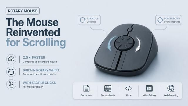 Airra Labs 推出 Rotary Mouse 旋钮鼠标 Kickstarter 开启早期预购