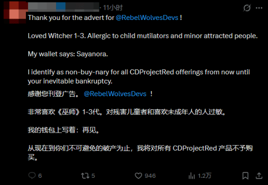 CDPR官方推文引发争议:骄傲月表态成为焦点 第12张 CDPR官方推文引发争议:骄傲月表态成为焦点 第12张