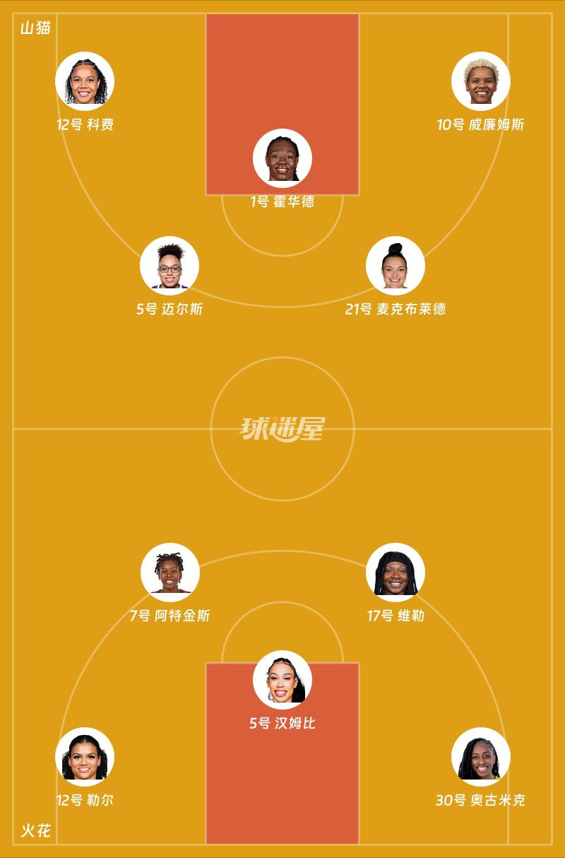 WNBA总裁杯小组赛:火花首节19-23落后山猫,勒尔一人揽10分 第2张 WNBA总裁杯小组赛:火花首节19-23落后山猫,勒尔一人揽10分 第2张