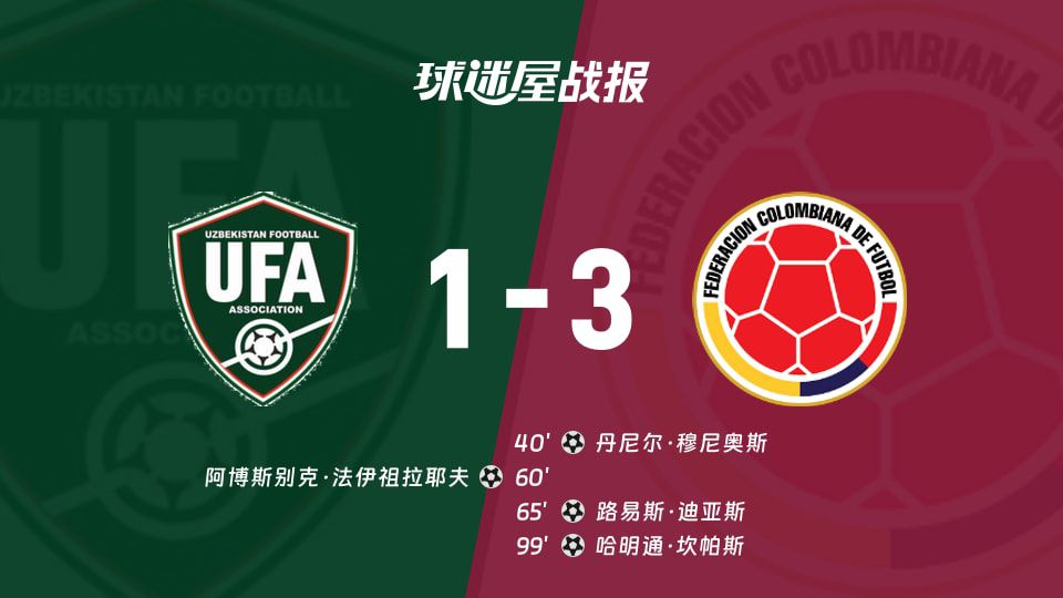 世界杯小组赛：哥伦比亚3-1逆转乌兹别克斯坦，迪亚斯传射建功
