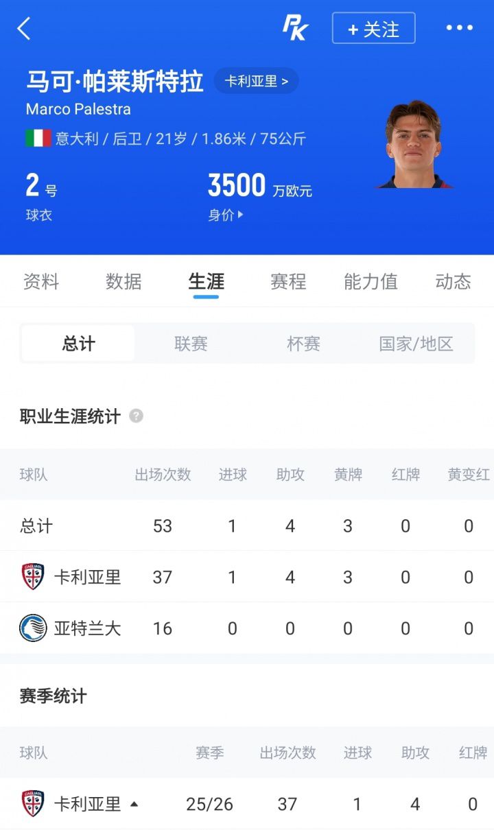 国际米兰5000万欧元正式报价亚特兰大右后卫帕莱斯特拉  第2张