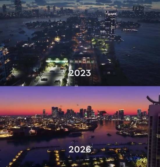玩家对比《GTA6》两段宣传画面 光影风格差异引发争论  第3张