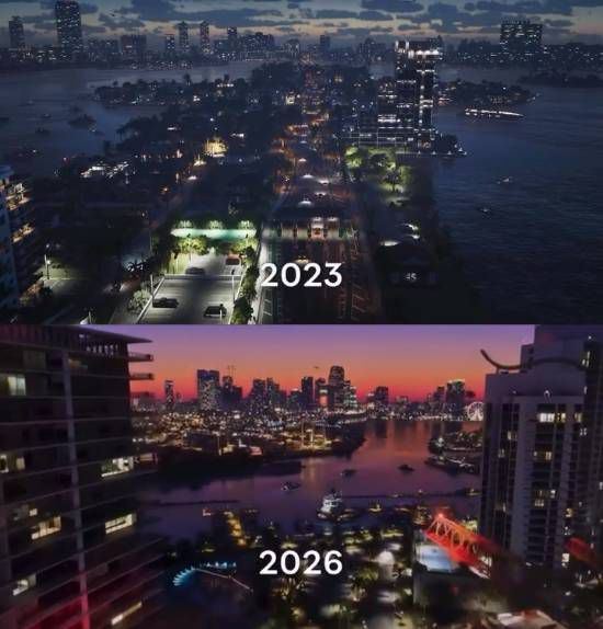玩家对比《GTA6》两段宣传画面 光影风格差异引发争论  第4张
