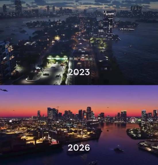 玩家对比《GTA6》两段宣传画面 光影风格差异引发争论  第1张