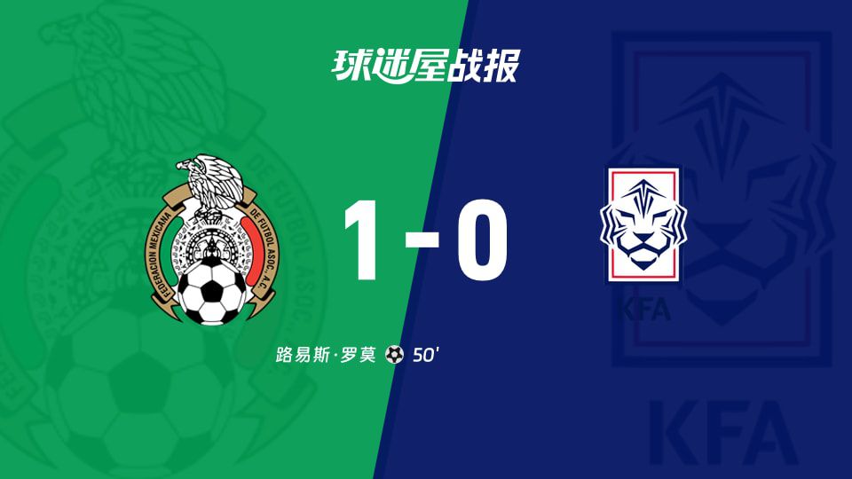 墨西哥主场1-0击败韩国 路易斯·罗莫第50分钟破门