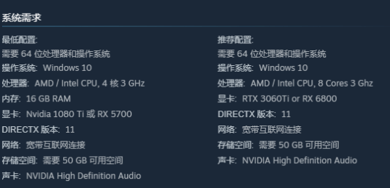 零度空间 ZeroSpace》公布PC系统配置要求 推荐搭载RTX 3060Ti或RX 6800显卡  第1张