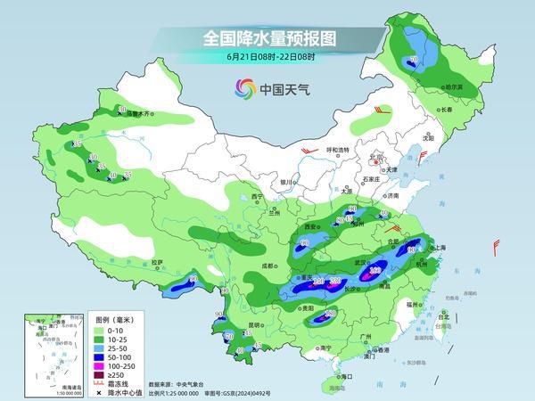 长江中下游今明两天（6月21日至22日）将迎暴雨到大暴雨 东北降雨仍频繁