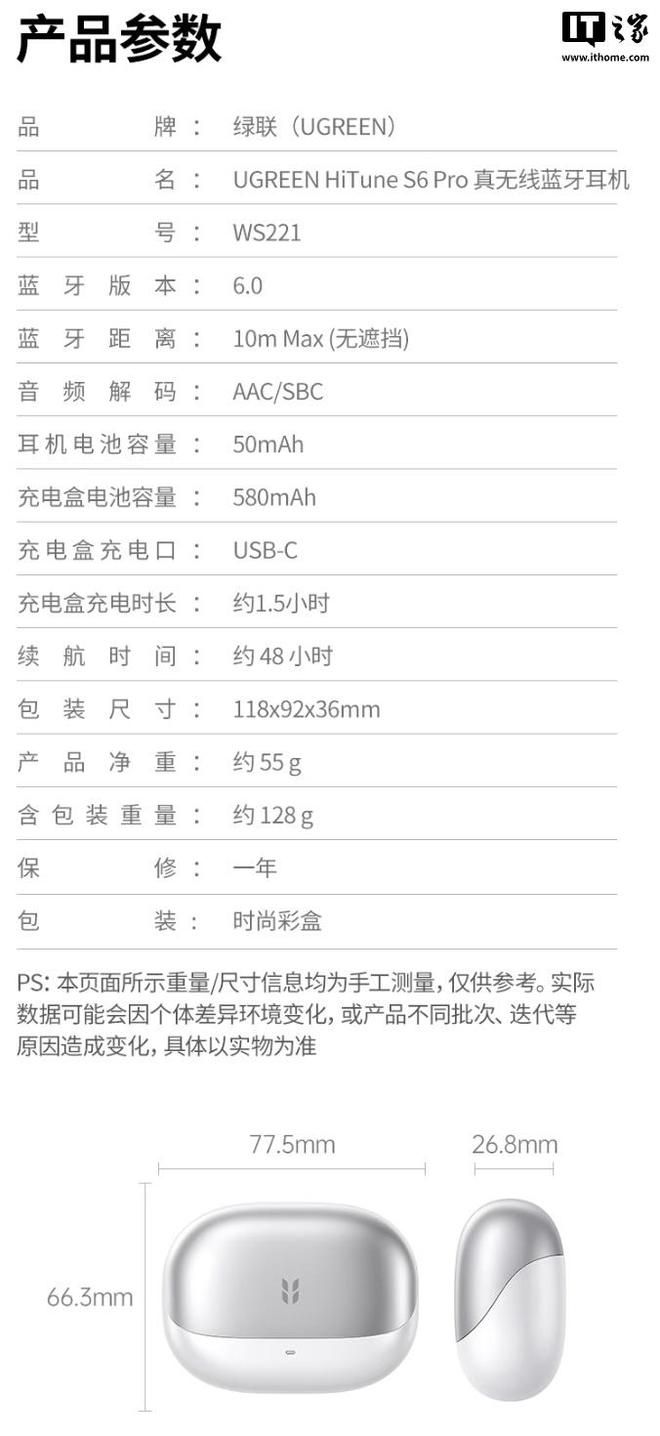 绿联S6 Pro耳夹式蓝牙耳机上架京东 定价199元  第4张