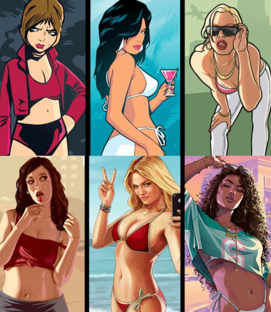 GTA6》十年续作封面原画曝光 角色设计引发舆论分歧  第2张