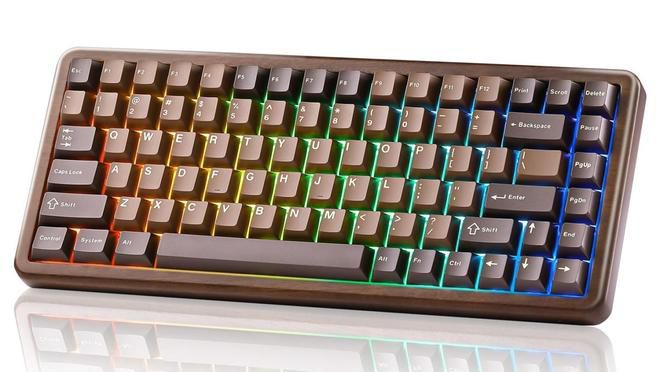 YUNZII（键设宇宙）国内发售胡桃木三模机械键盘，WOOD 68与WOOD 84定价449/479元  第2张