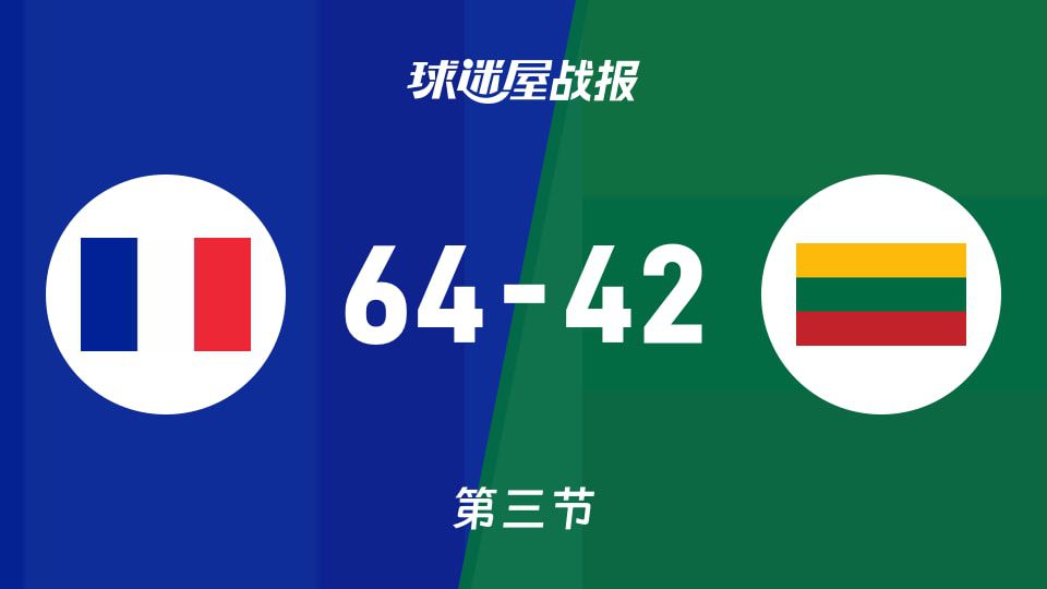 俱乐部友谊赛：法国女篮U20三节领先立陶宛女篮U20 22分