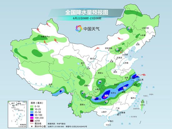 中央气象台预报6月22日至24日长江沿线维持强降雨 局地现特大暴雨
