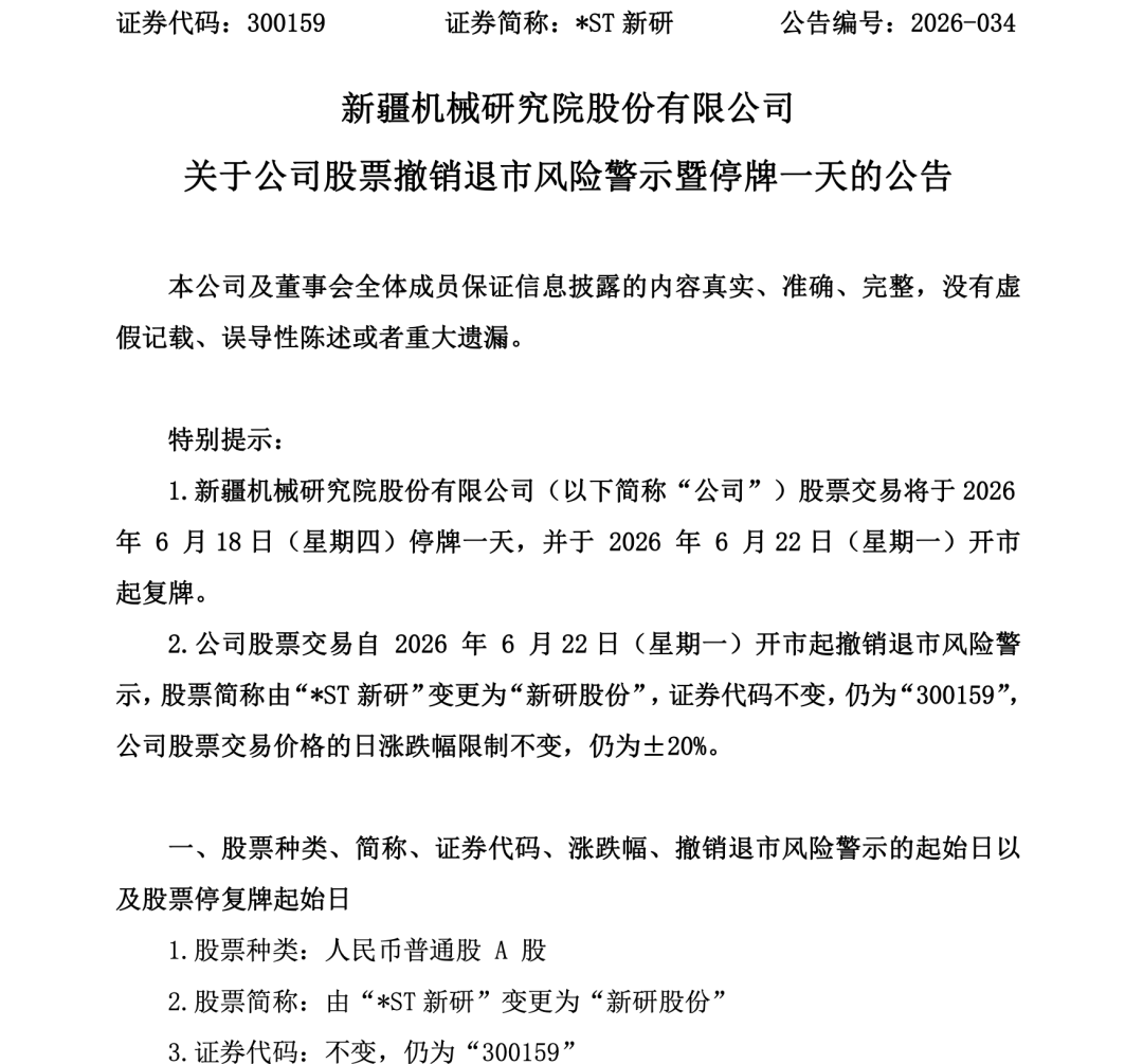 四家*ST公司6月22日起集体摘星脱帽 股票简称及涨跌幅变更  第3张