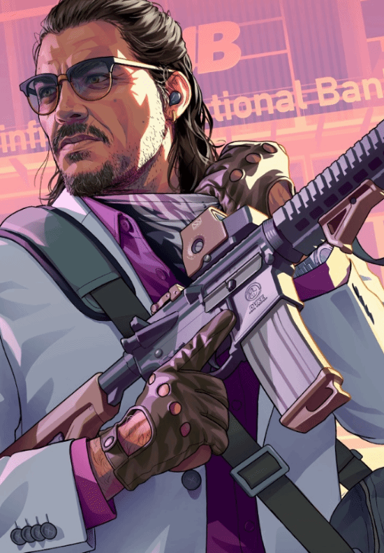 GTA6》封面引玩家热议 角色劳尔·包蒂斯塔手持突击步枪或藏剧情线索  第2张