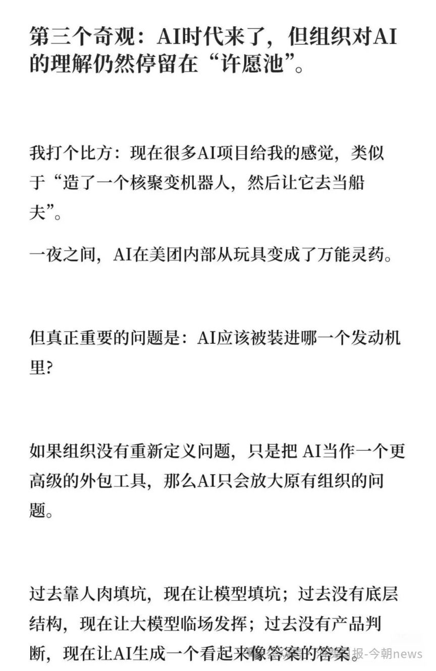 美团员工手记《置身团内》引发讨论 聚焦组织管理与AI应用瓶颈  第7张