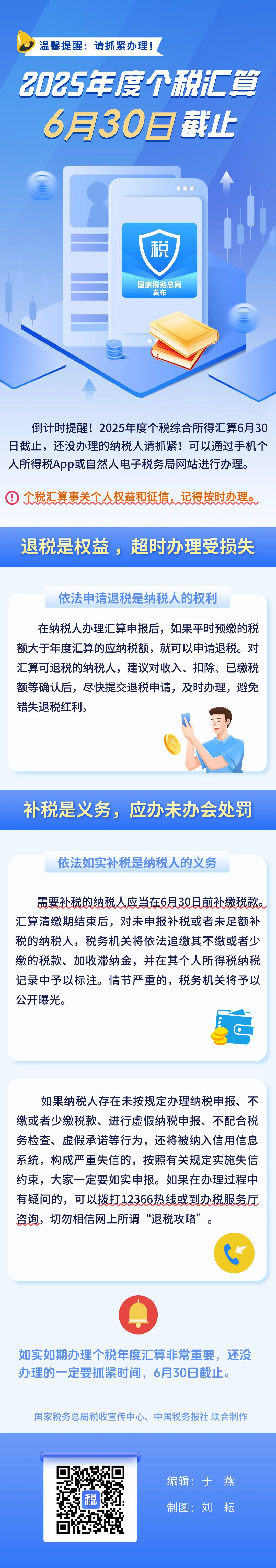 温馨提醒：请抓紧办理！2025年度个税汇算6月30日截止