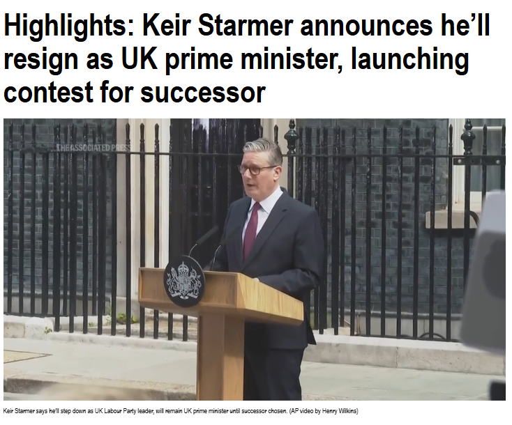 英国脱欧公投十周年之际首相斯塔默宣布辞职 民调显示逾半数民众认为脱欧错误  第2张