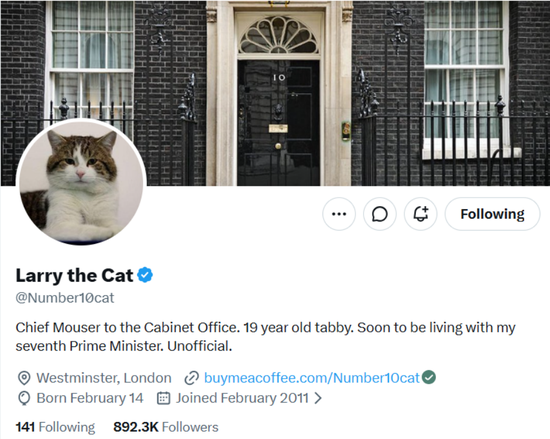 英国首相府猫拉里6月22日社交媒体发文：接受斯塔默辞去“首席仆人” 邀请伯纳姆说明供餐方案  第2张