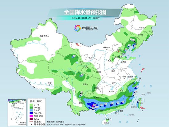 南方主雨带南压 广西贵州局部有大暴雨