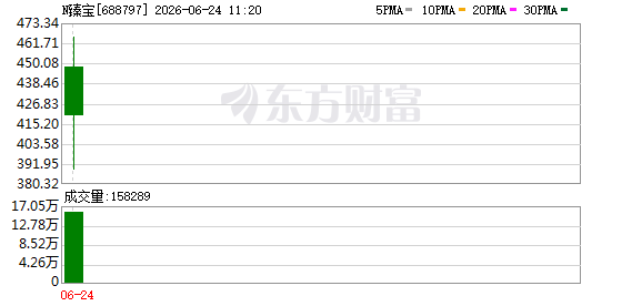 臻宝科技科创板首日冲高至465元/股，中签者单日浮盈超20万元