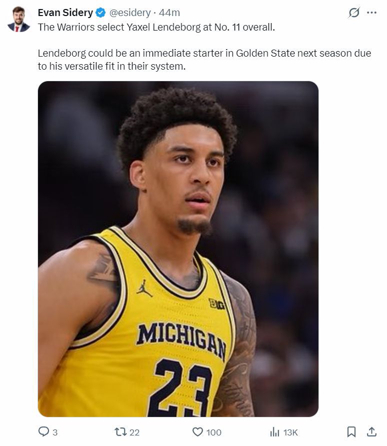 金州勇士队6月24日NBA选秀大会首轮11号签选中密歇根大学锋线球员  第10张