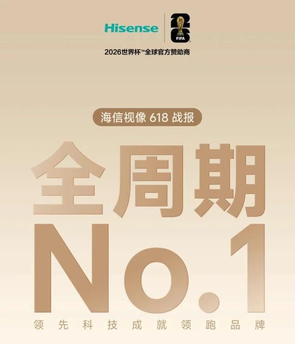 海信2026年618大促全渠道销量占有率25.6% 销售额占31.5% 位居行业第一