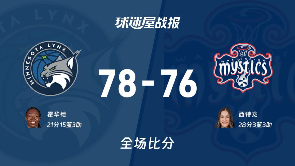 2026赛季WNBA常规赛山猫78比76战胜神秘人