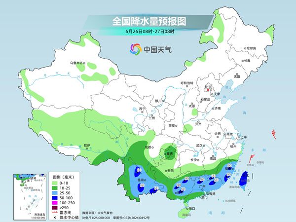 南方强降雨持续至26日 28日起主雨带北抬至长江中下游 第2张 南方强降雨持续至26日 28日起主雨带北抬至长江中下游 第2张