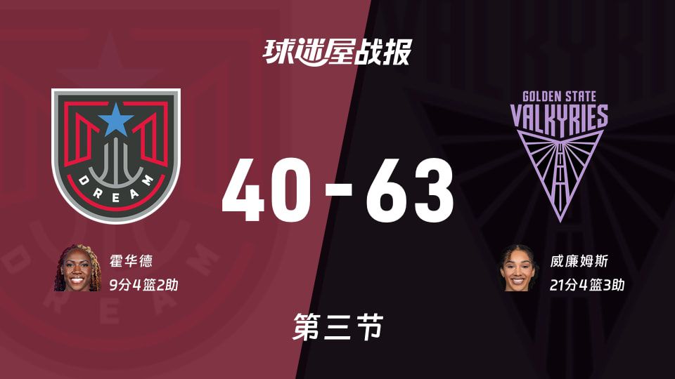 WNBA常规赛三节战罢：女武神63-40领先梦想 威廉姆斯砍下21分