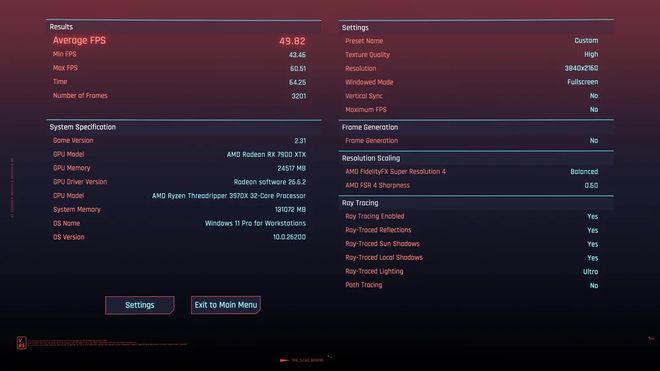 AMD RX 7900 XTX启用FSR 4.1：《赛博朋克2077》4K帧率从24FPS跃升至近50FPS  第2张