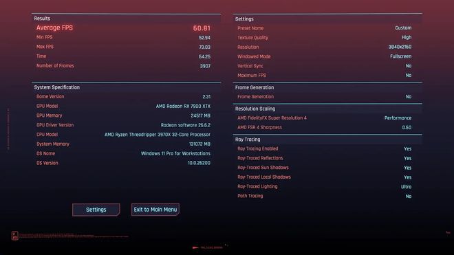 AMD RX 7900 XTX启用FSR 4.1：《赛博朋克2077》4K帧率从24FPS跃升至近50FPS  第3张