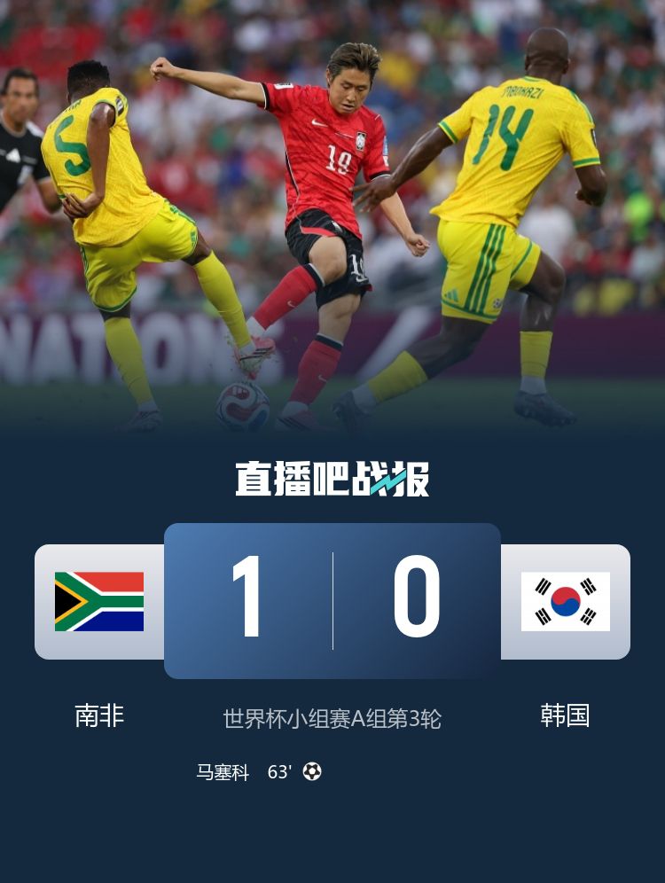 韩国0-1不敌南非位列小组第三 前国脚李荣杓指出体能调整问题  第1张