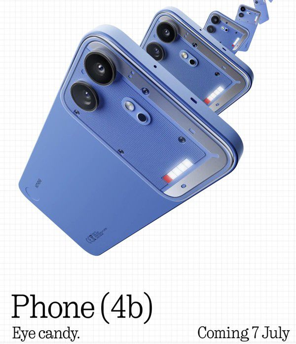 Nothing Phone (4b)外观设计公开 浅蓝色版本后置双摄布局亮相