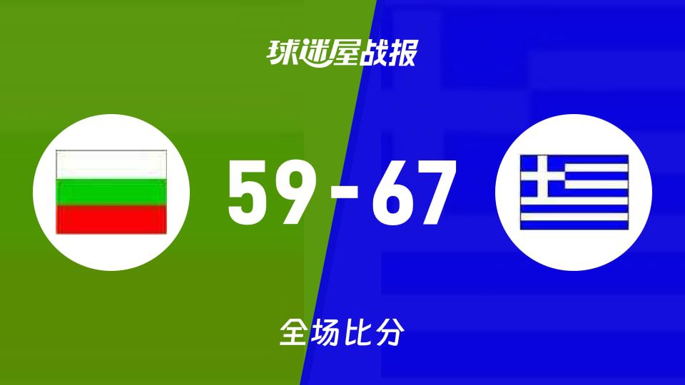 俱乐部友谊赛：希腊女篮U20客场67比59击败保加利亚女篮U20