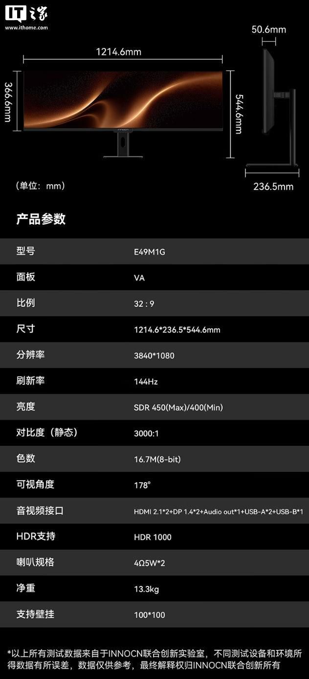 联合创新发布两款49英寸32:9直面屏显示器 首发价最低4499元  第3张