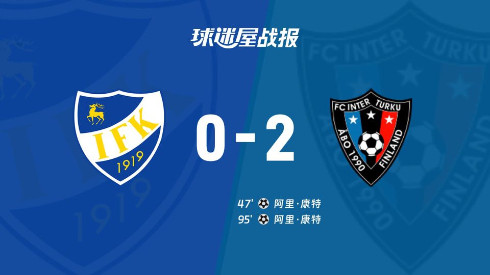 玛丽港主场0-2不敌图尔库国际 阿里·康特双响锁定胜局